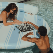 Light Blue Floating Dock with Backrest